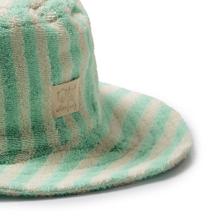 Hat | Organic Terry - Seafoam Stripe