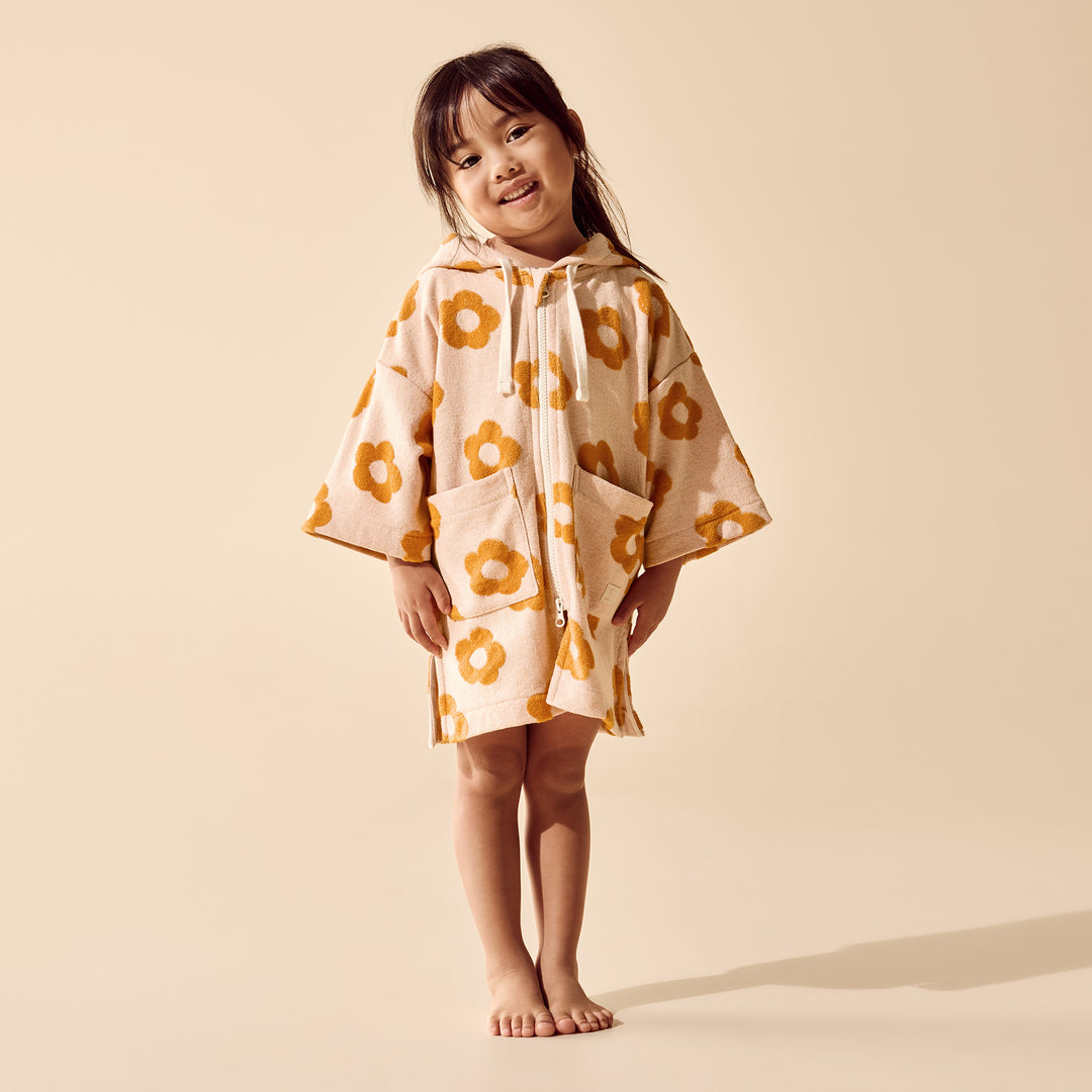 Hooded Towel | Organic Terry - Daisy Glow