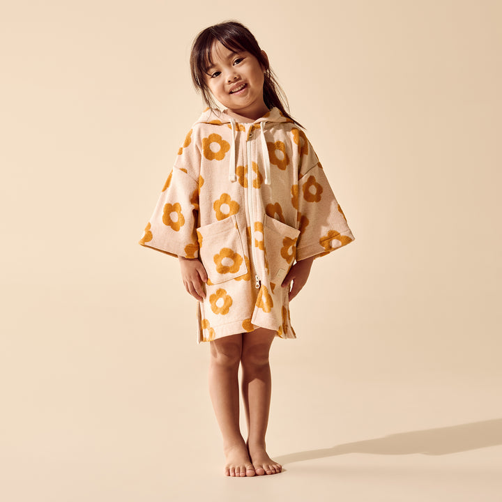 Hooded Towel | Organic Terry - Daisy Glow