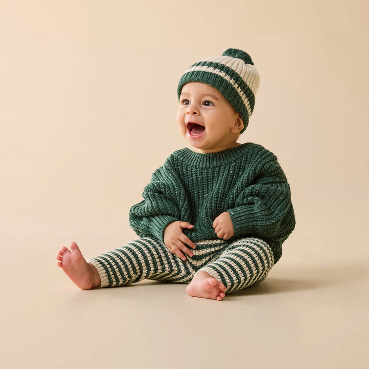 Pant | Organic Knitted - Clover Stripe