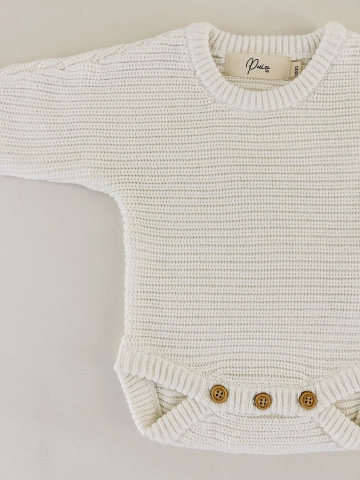 Classic Ribbed Romper - Milk