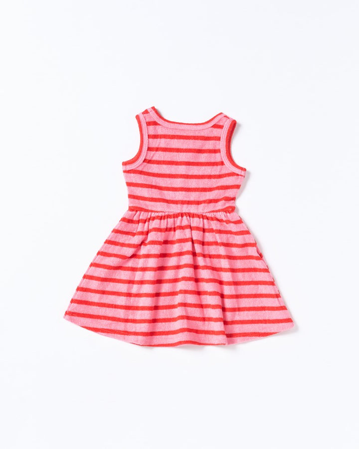 Wren Dress - Terry Stripe Pink