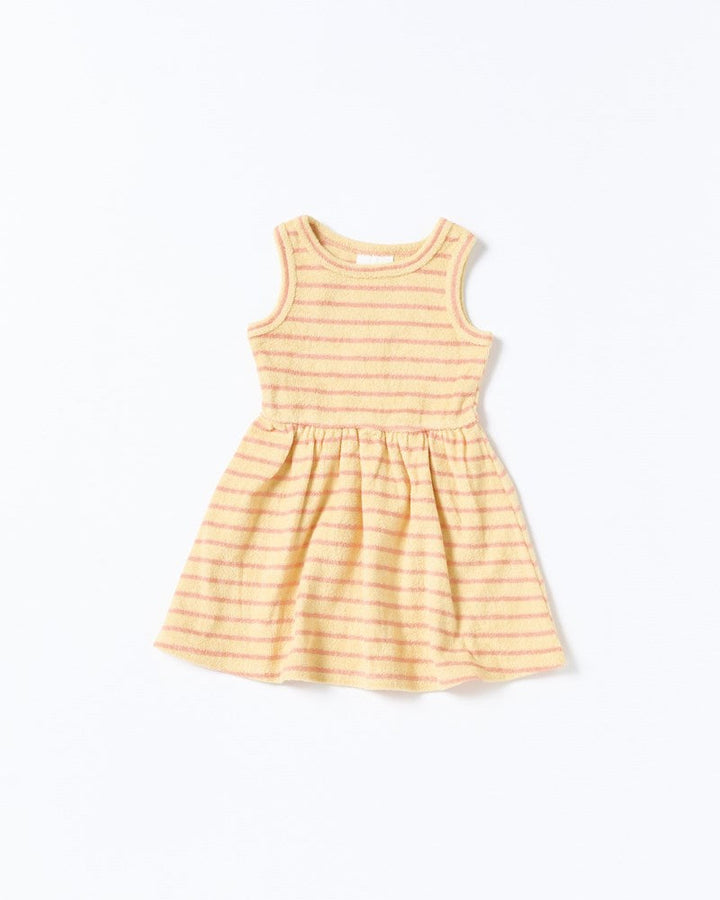 Wren Dress - Terry Stripe Yellow
