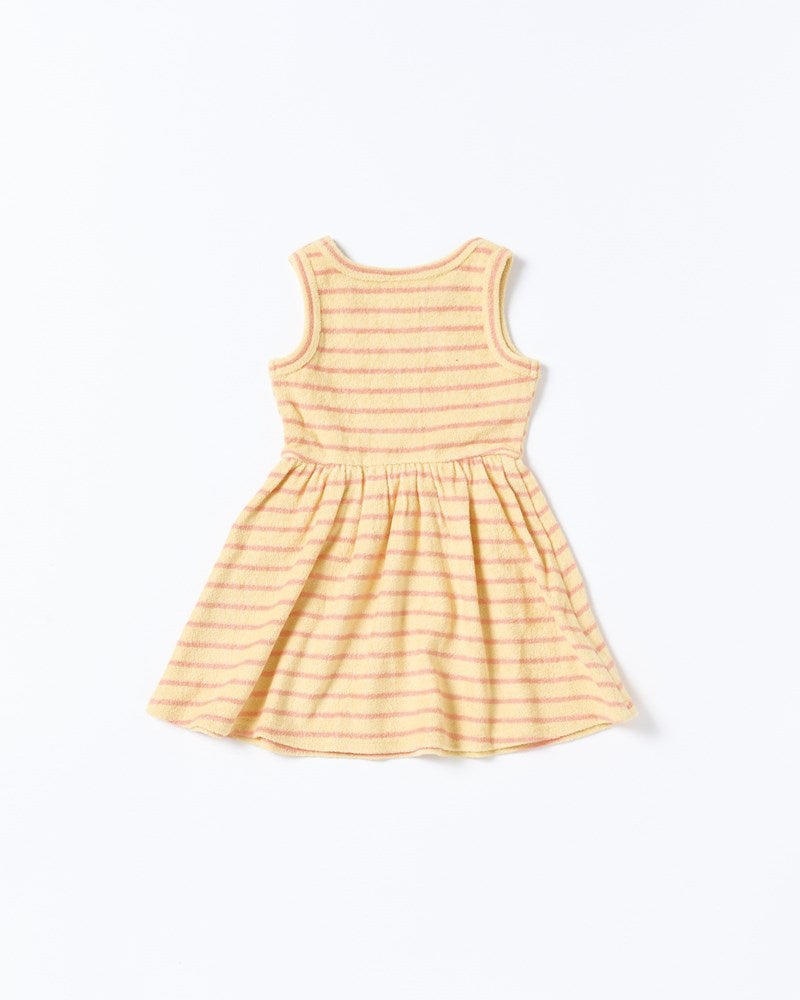 Wren Dress - Terry Stripe Yellow