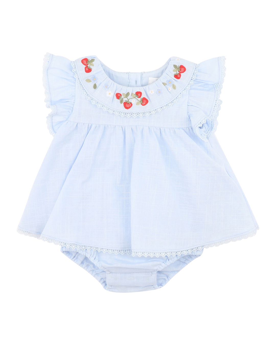 Organic Bodysuit | Emb. Overlay - Poppy Bluebell