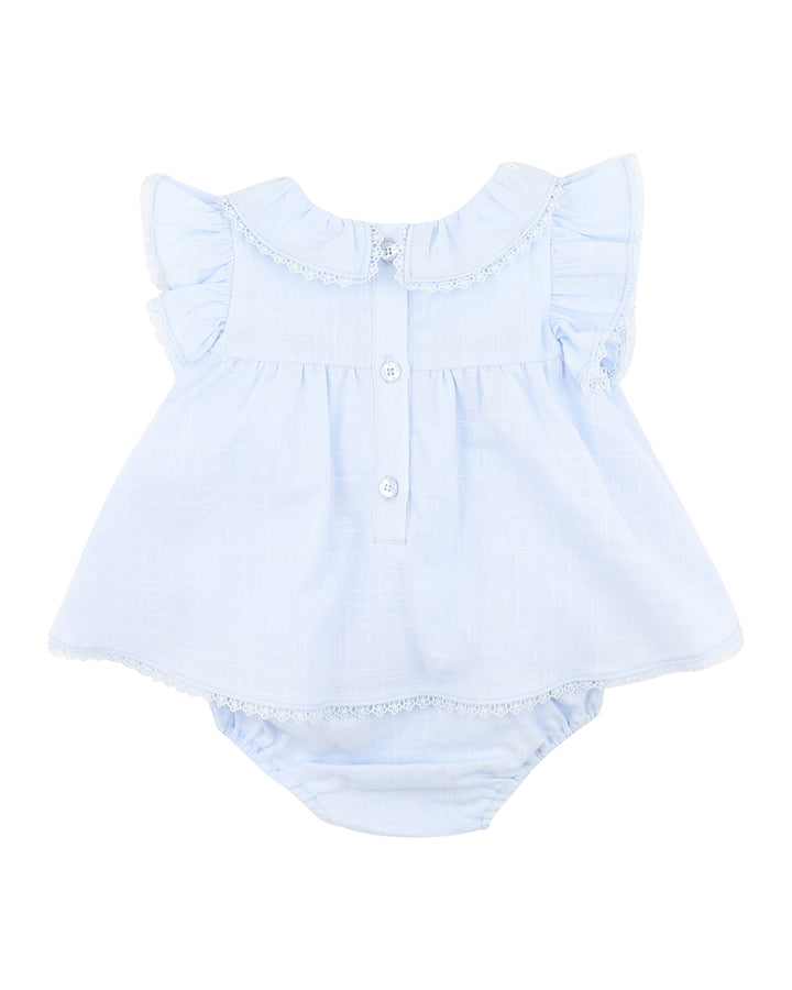 Organic Bodysuit | Emb. Overlay - Poppy Bluebell