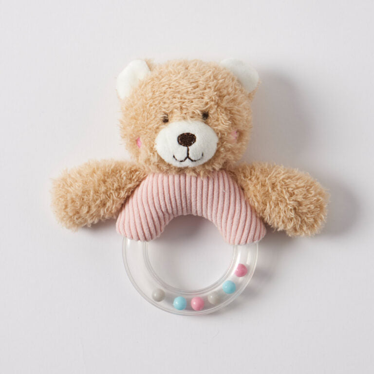 Hugglies | Rattle - Teddy Bear Pink