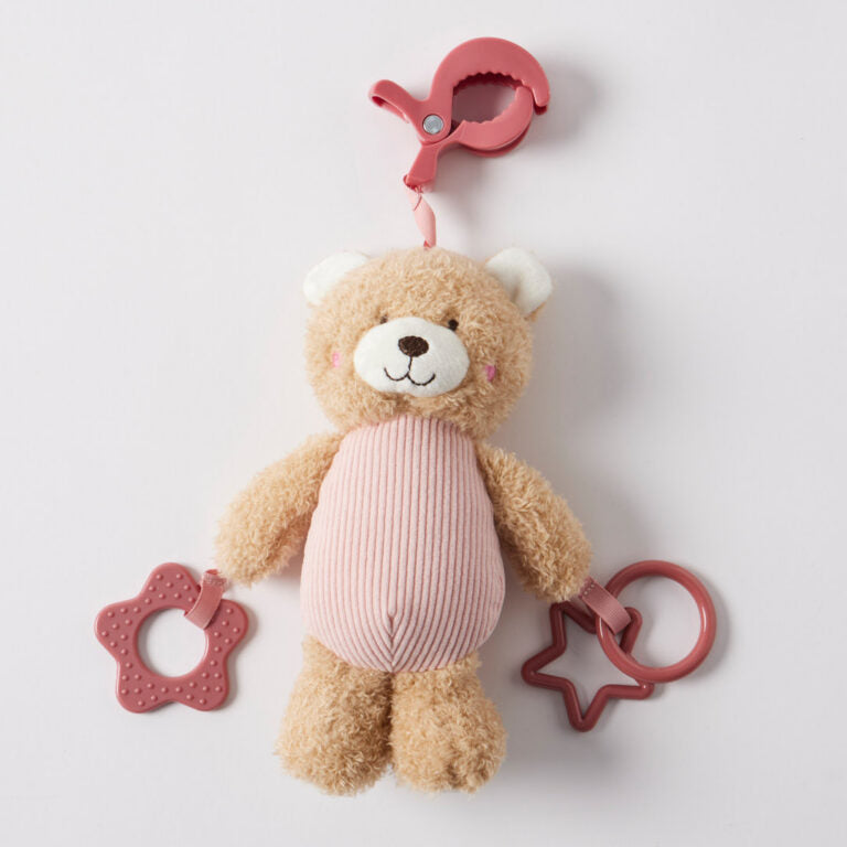 Hugglies | Clip-on Toy - Teddy Bear Pink