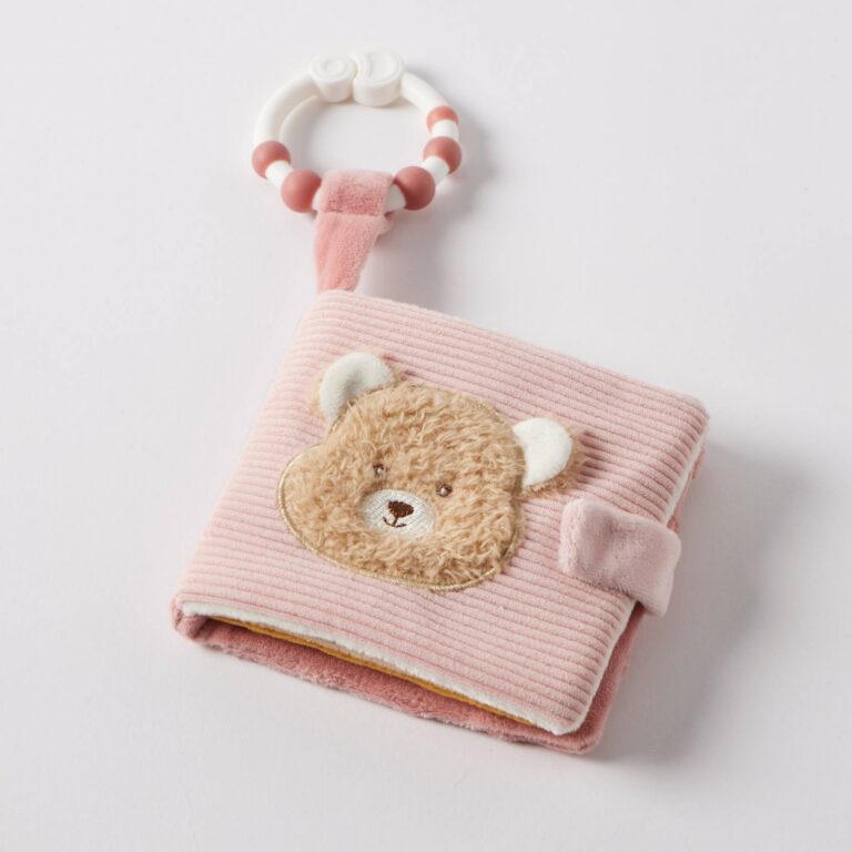 Hugglies | Fabric Activity Book - Teddy Bear Pink
