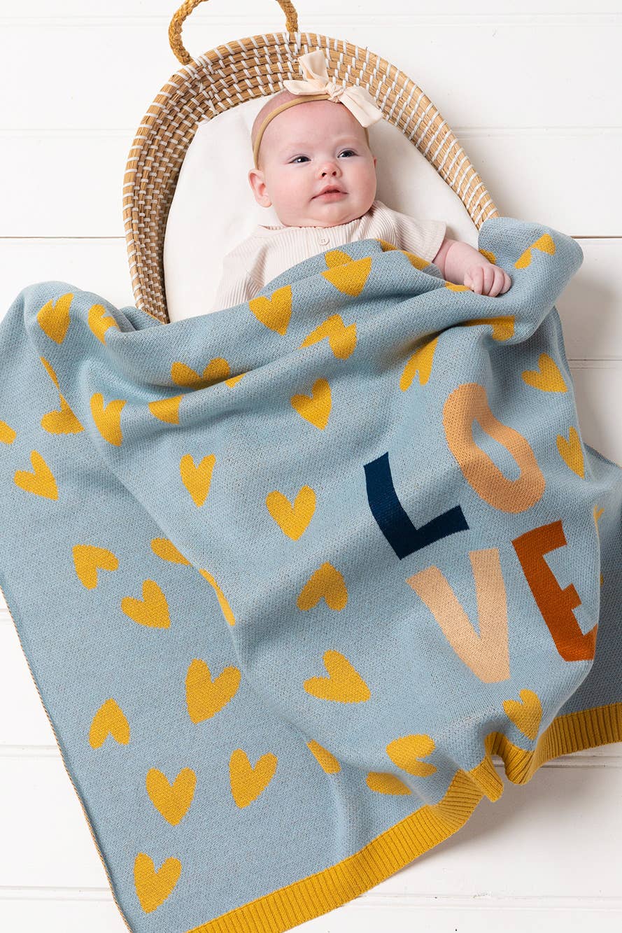 Blanket | Love Heart - Blue