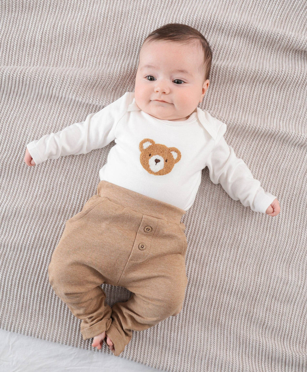 Organic Cotton Long Sleeve Bodysuit - Chenille Bear