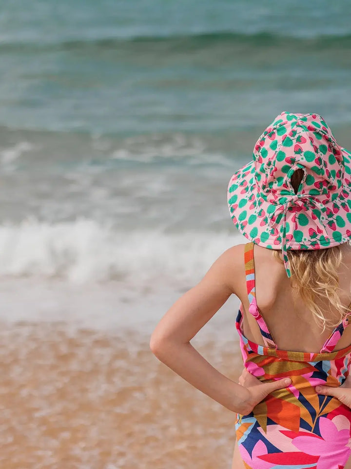 Swim Hat | Wide Brim - Strawberry