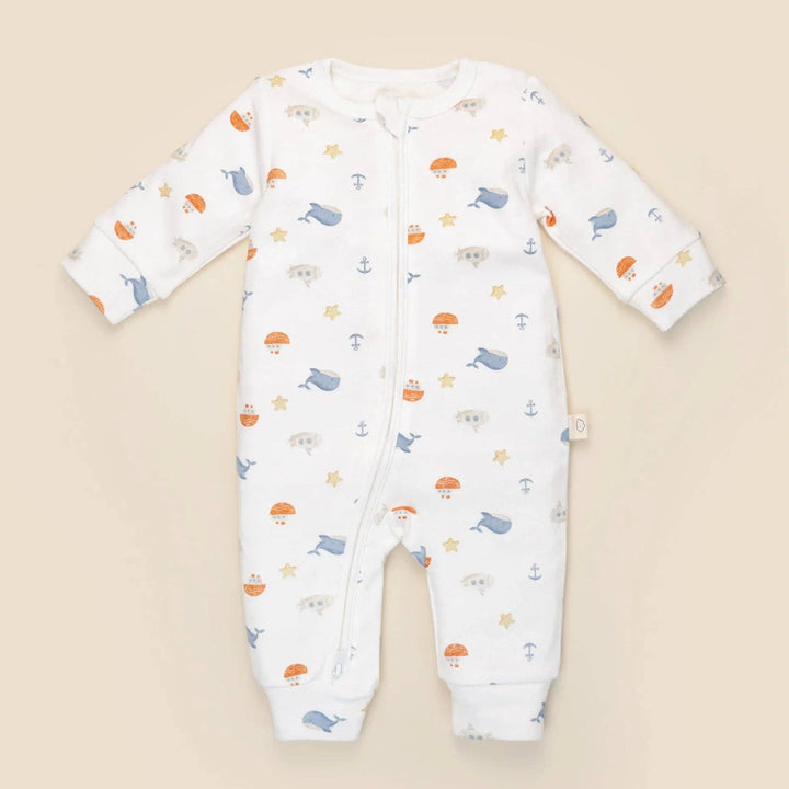Organic Cotton Growsuit - Sea