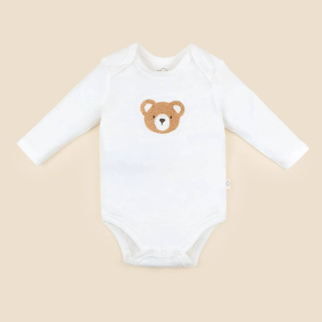 Organic Cotton Long Sleeve Bodysuit - Chenille Bear