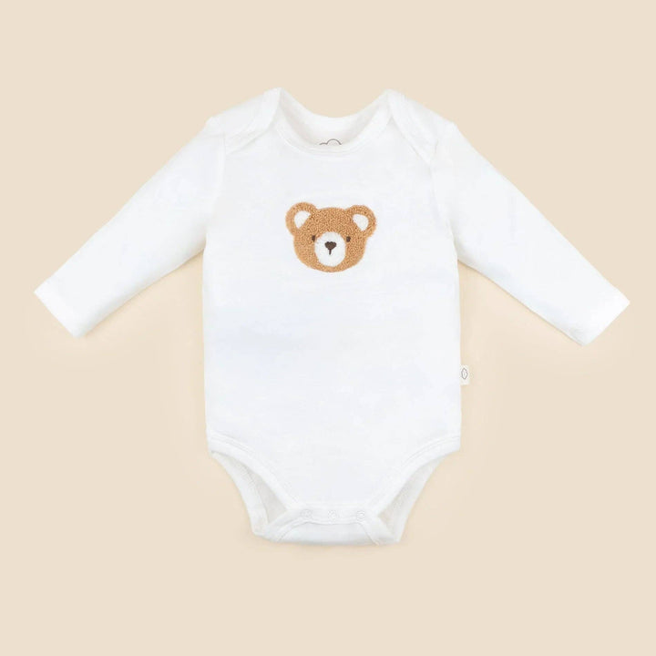 Organic Cotton Long Sleeve Bodysuit - Chenille Bear