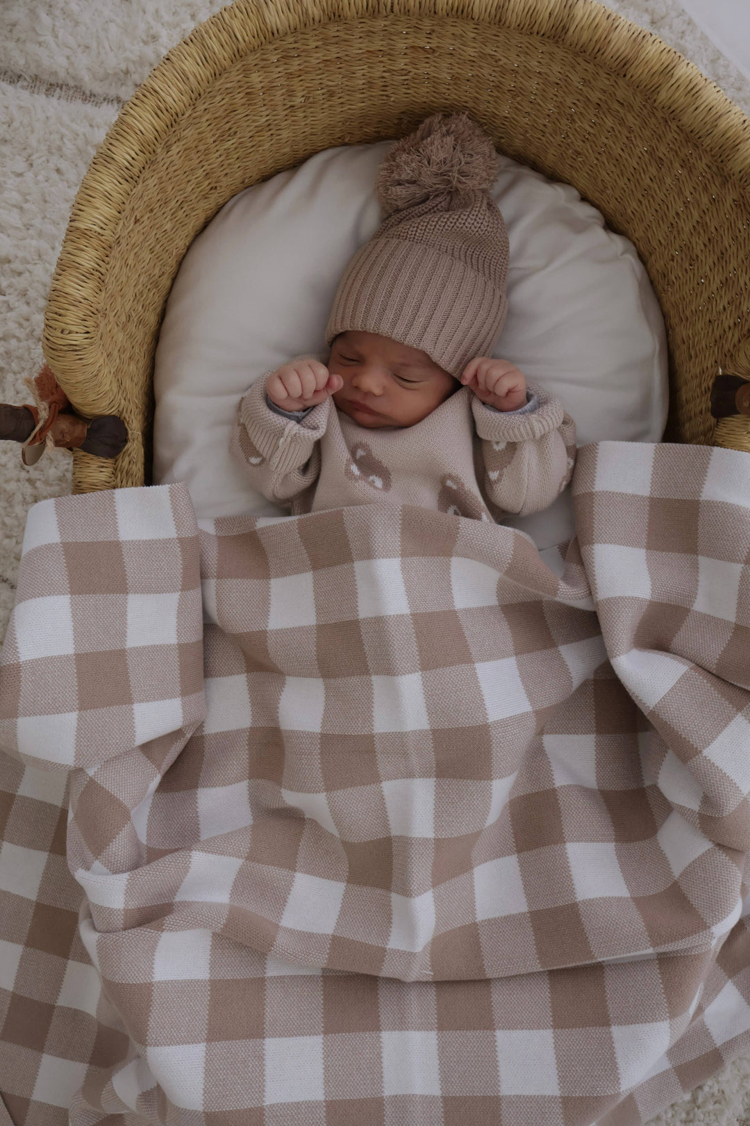Gingham Blanket | Teddy Brown