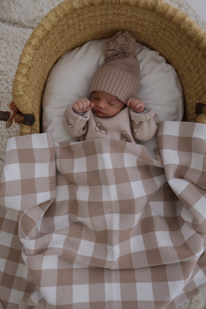 Gingham Blanket | Teddy Brown