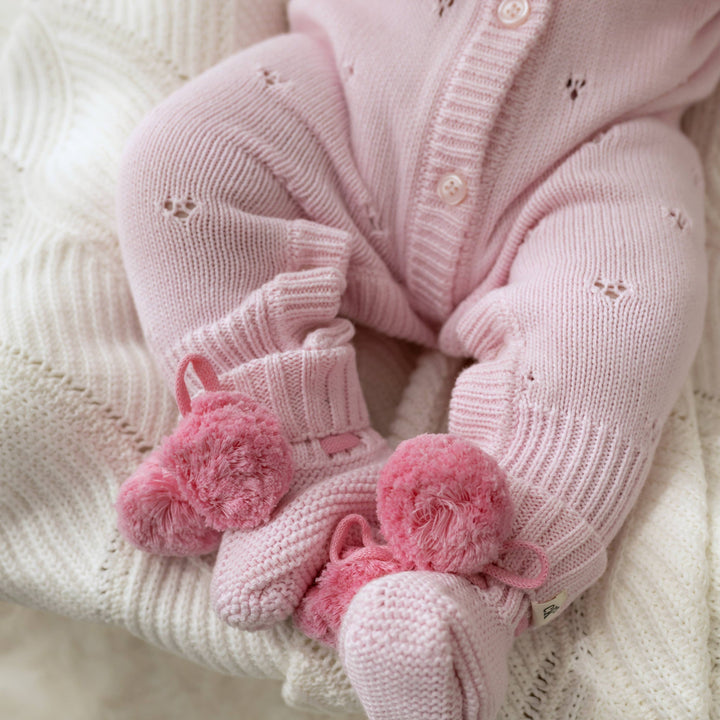 Pointelle Knit Romper | Classic Pink