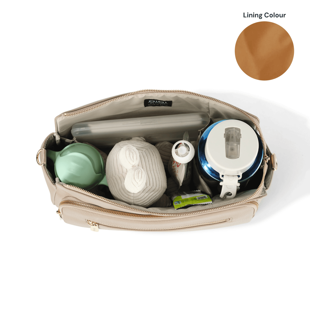 Multitasker Pram Caddy 2.0- Chestnut Brown Vegan Leather