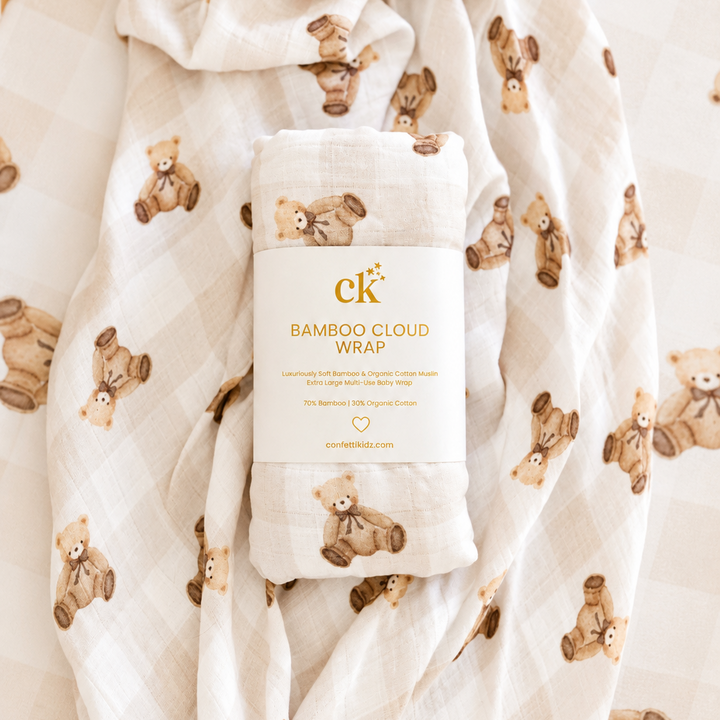Gingham Teddy | Bamboo Cloud Wrap