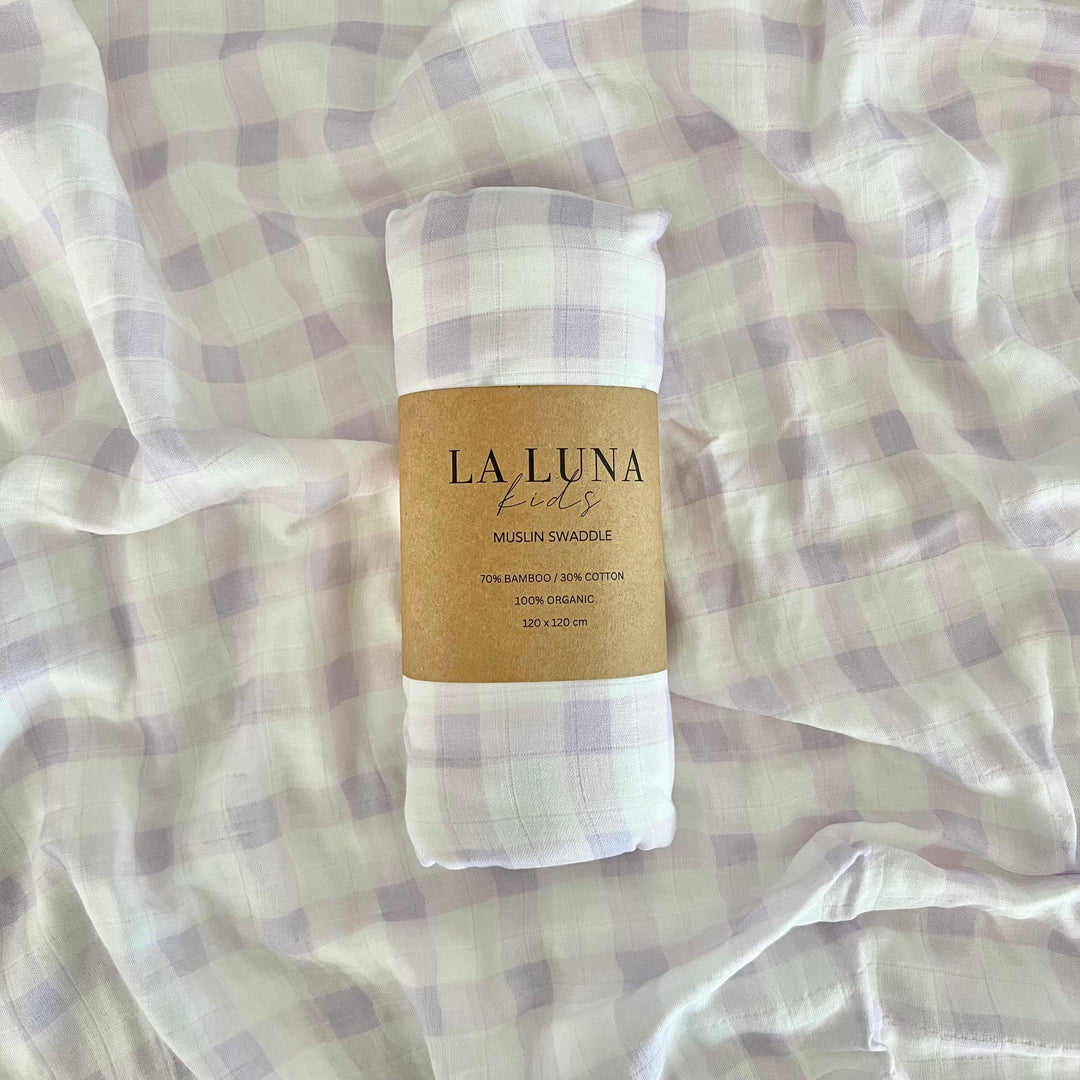 Swaddle | Organic - Lilac Gingham