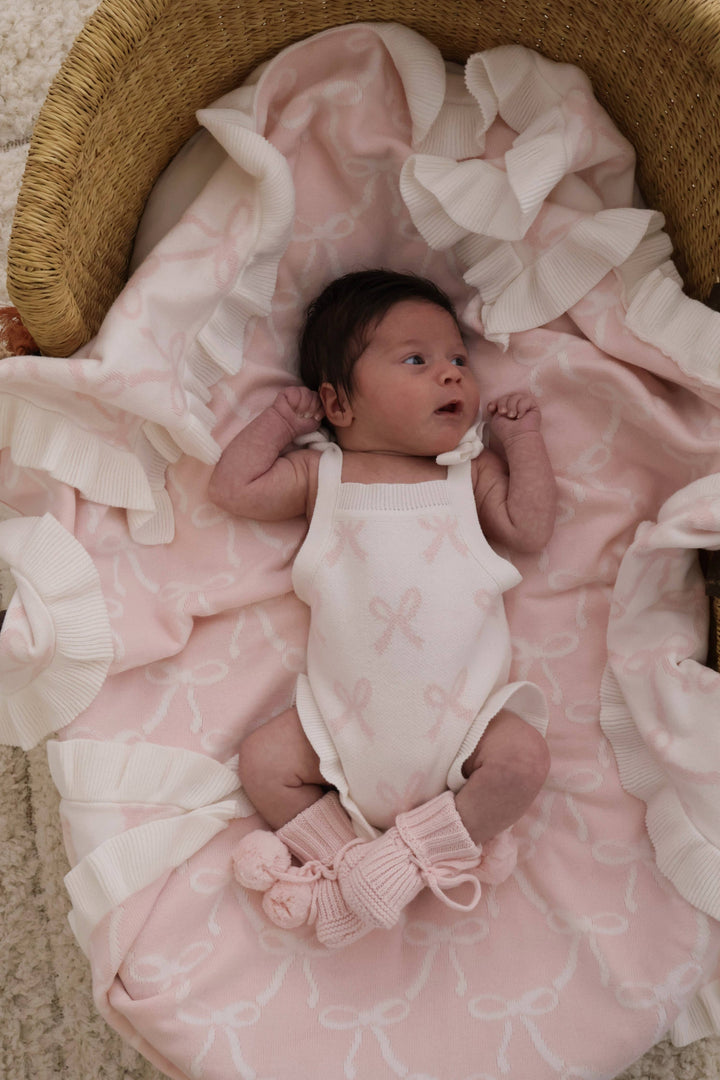 Summer Bow Frill Romper | Milk