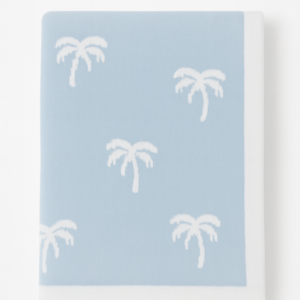 Reversible Knit Blanket | Ocean Palms