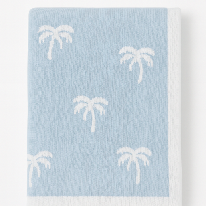 Reversible Knit Blanket | Ocean Palms