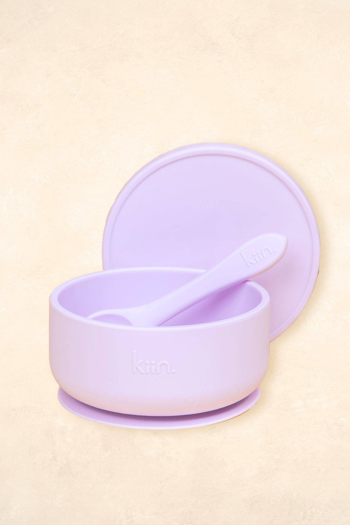 Silicone Suction Bowl with lid + Spoon
