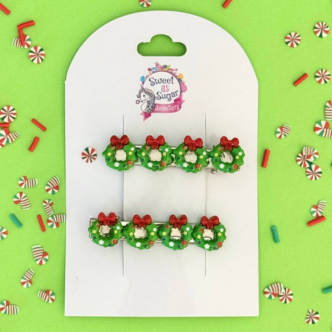 Hair Pin - Christmas Wreath