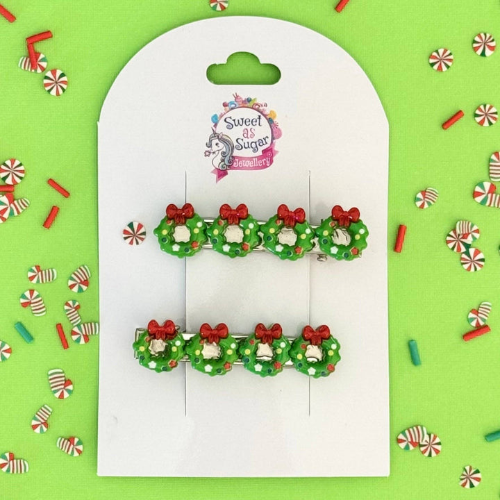 Hair Pin - Christmas Wreath