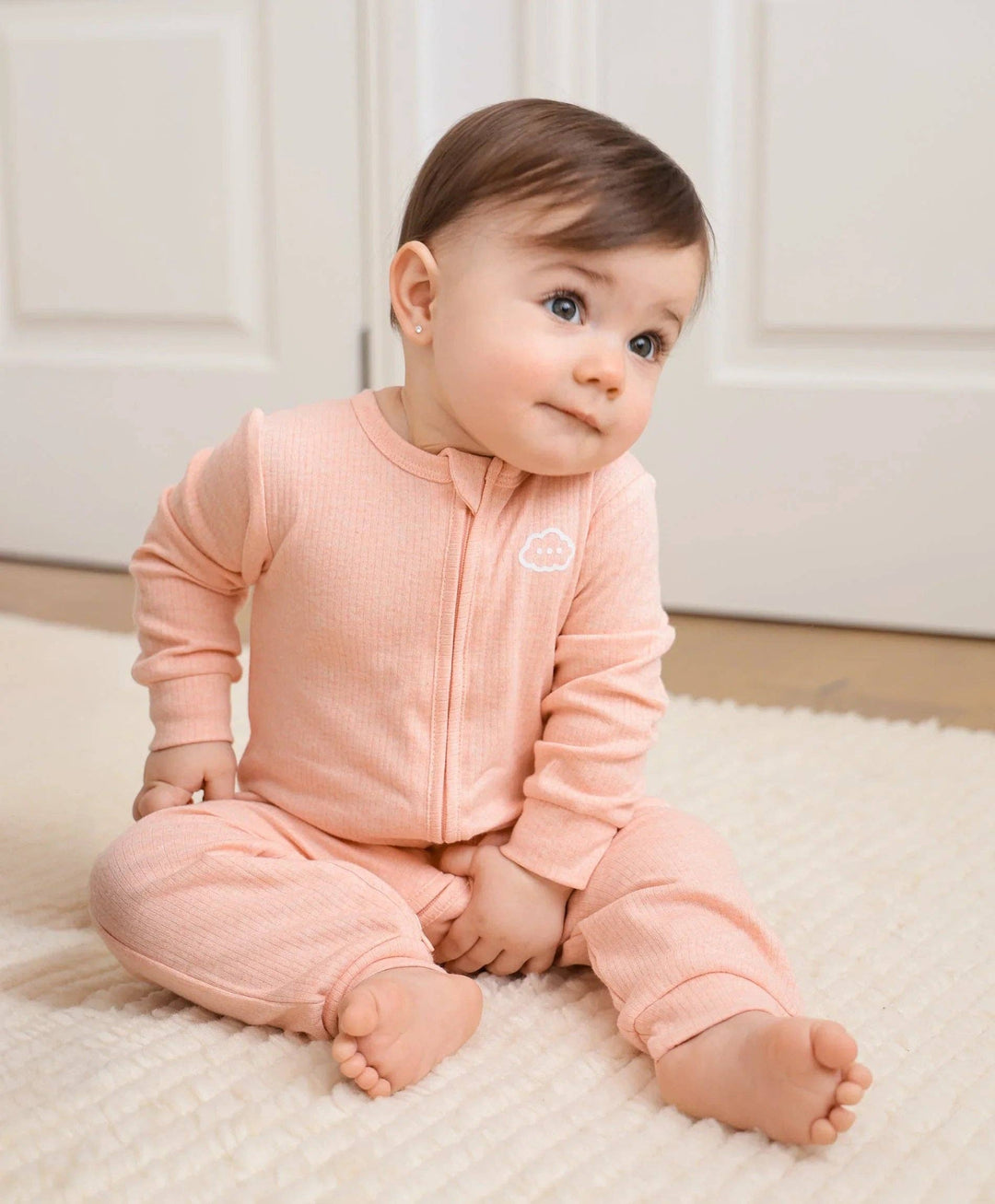 Organic Cotton Growsuit - Heather Pink