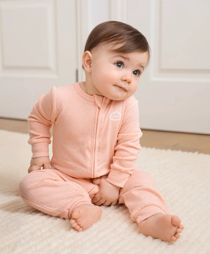 Organic Cotton Growsuit - Heather Pink
