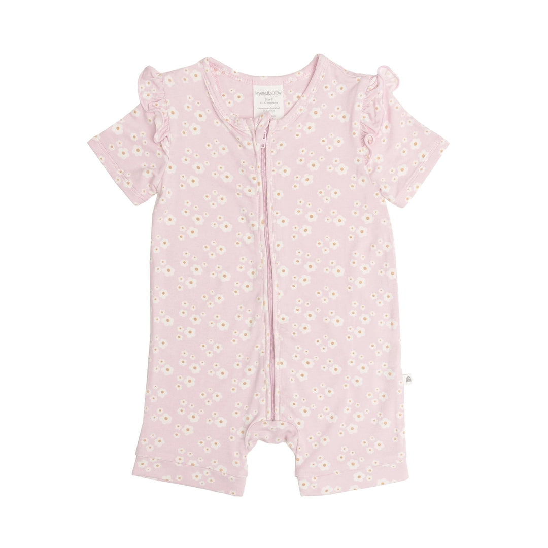 Onesie | Day or Night Short Sleeve with Frill - Orchid Bloom