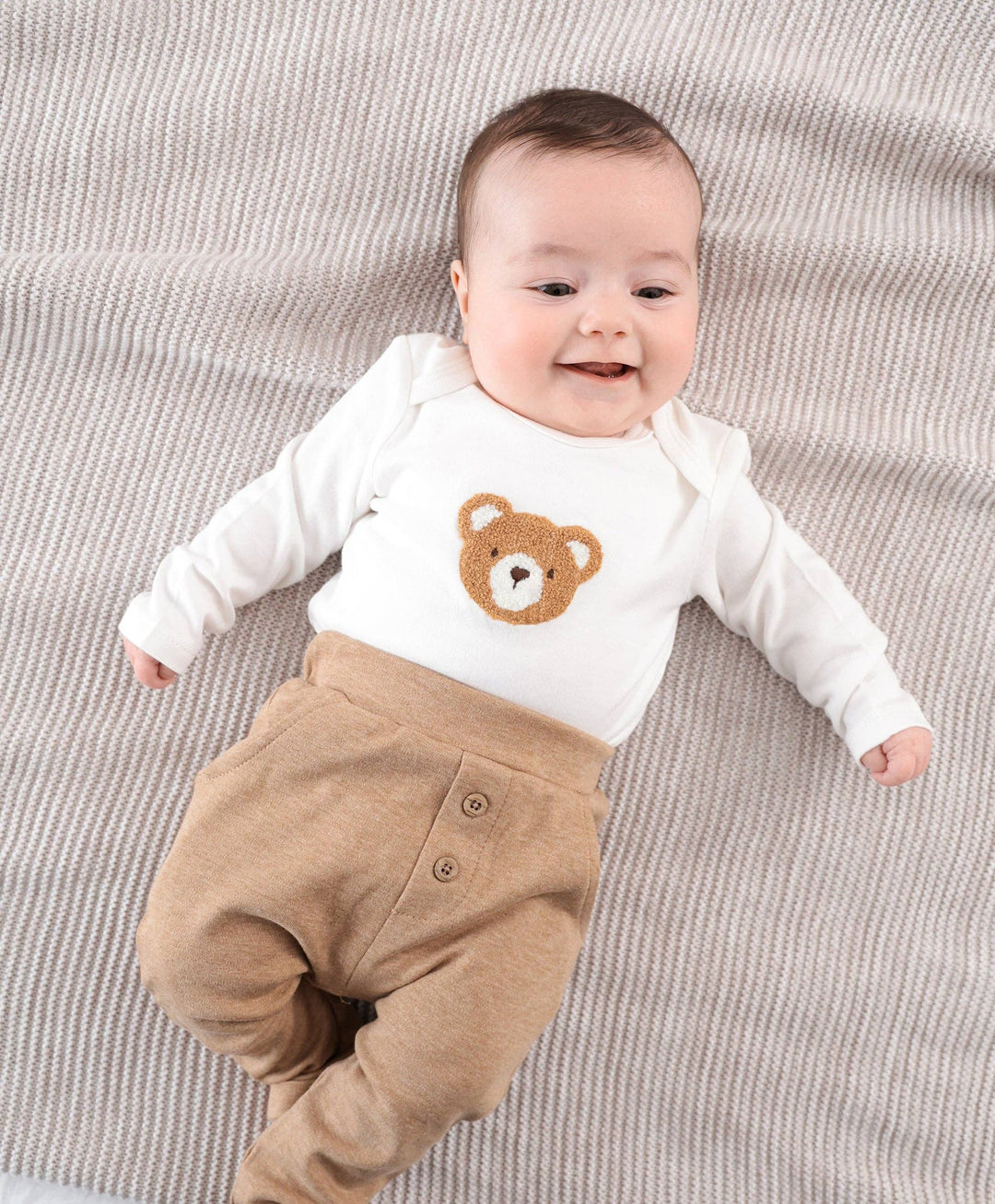 Organic Cotton Long Sleeve Bodysuit - Chenille Bear