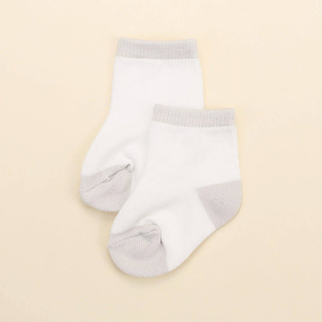 Organic Cotton Baby Socks - Grey & White