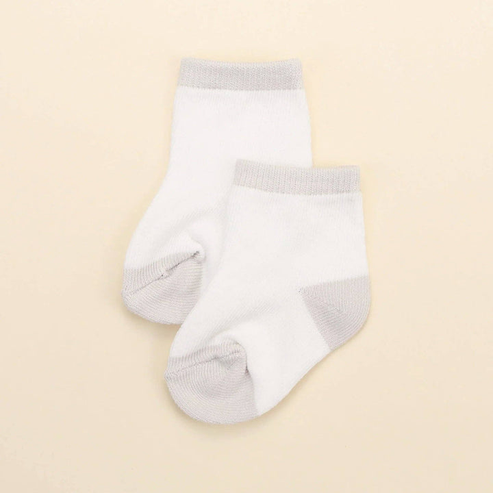 Organic Cotton Baby Socks - Grey & White