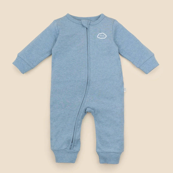 Organic Cotton Growsuit - Heather Blue