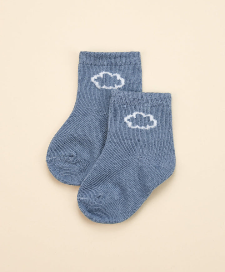 Organic Cotton Baby Socks - Charcoal Blue