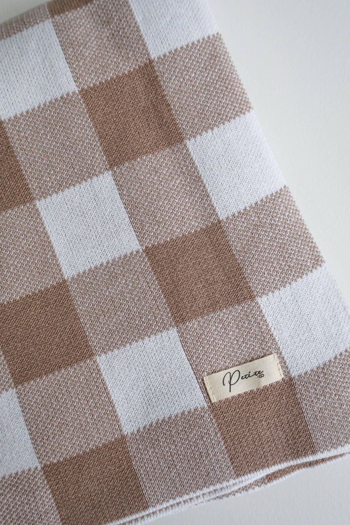 Gingham Blanket | Teddy Brown