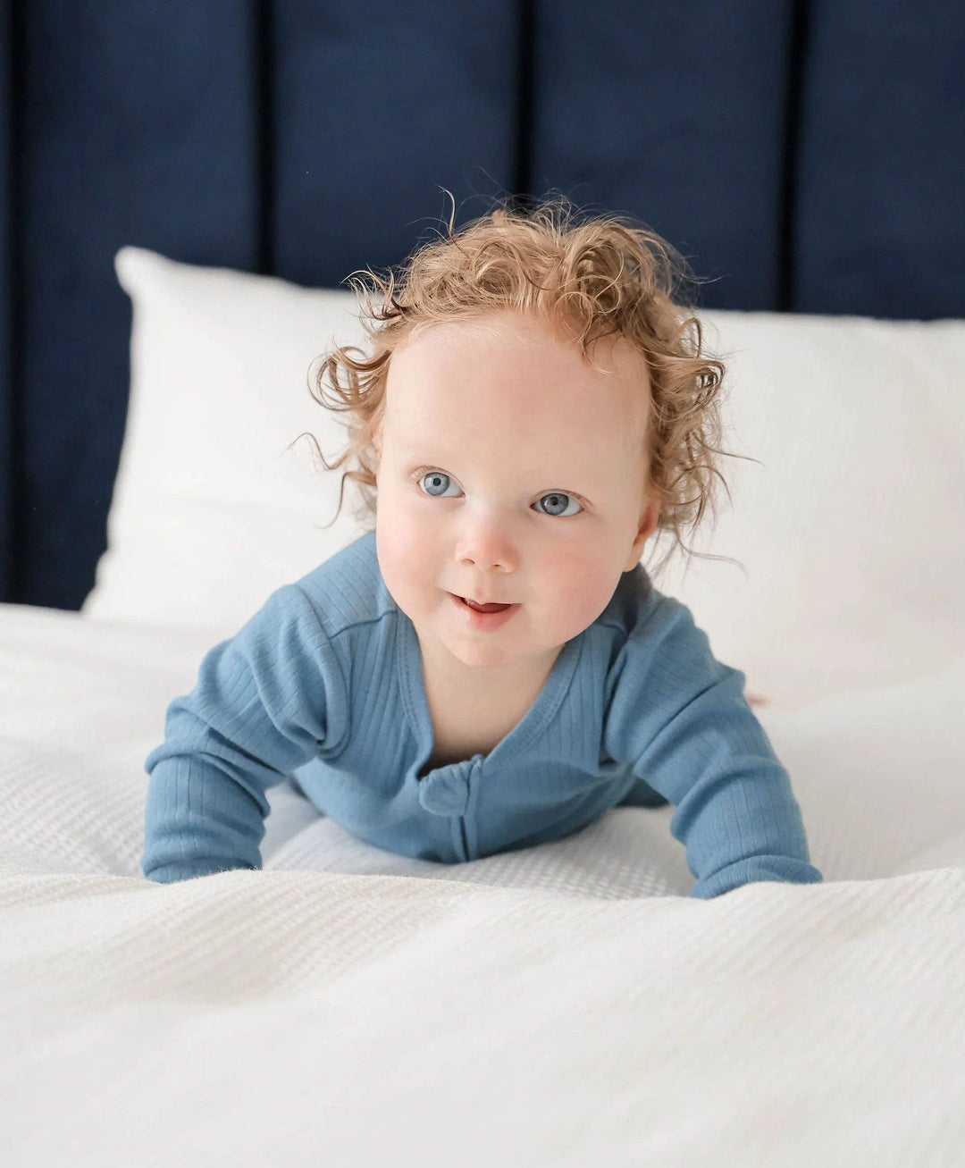Organic Cotton Growsuit - Heather Blue