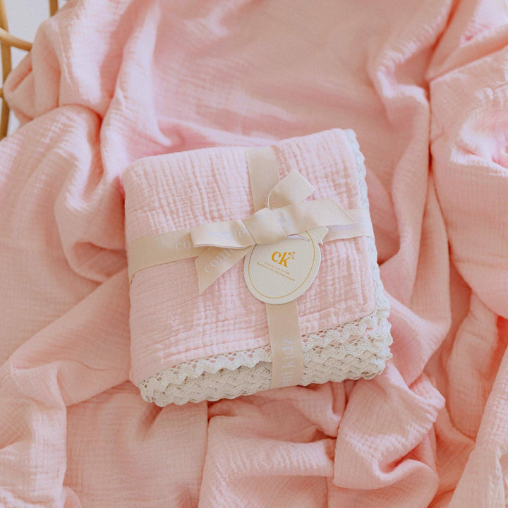 Classic Muslin Blanket | Soft Pink