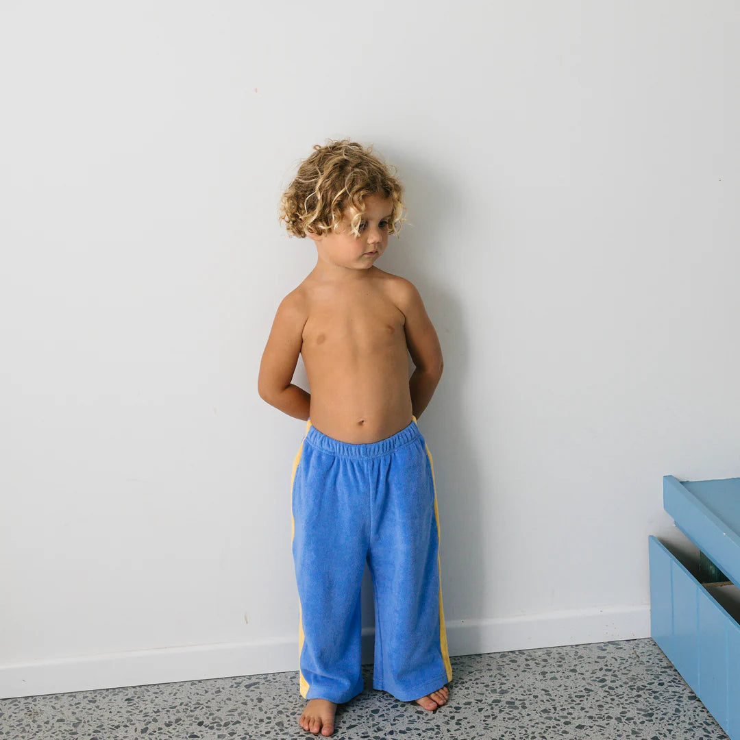 Ciao Tutti Relaxed Pants - Pool Blue & Golden Cream