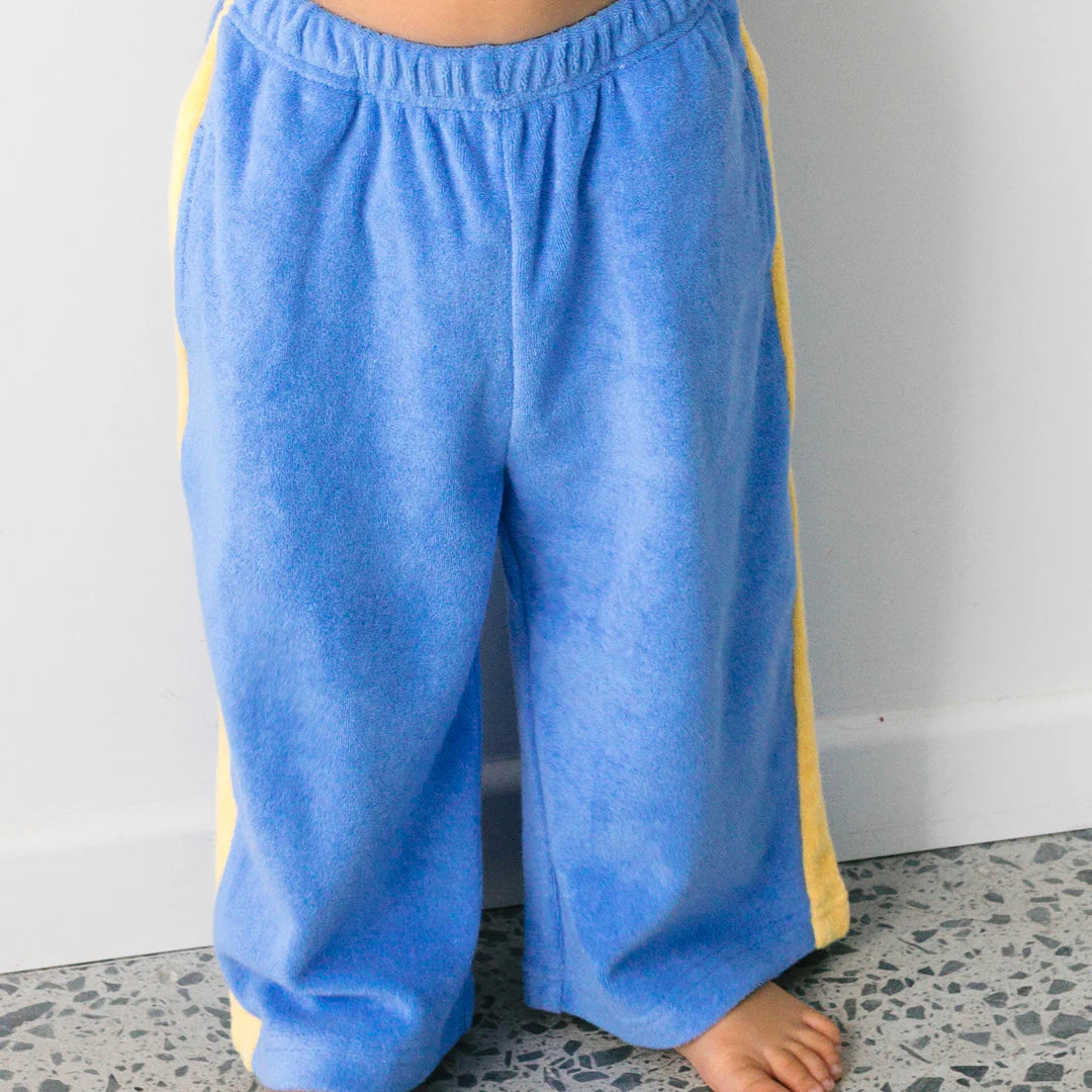 Ciao Tutti Relaxed Pants - Pool Blue & Golden Cream