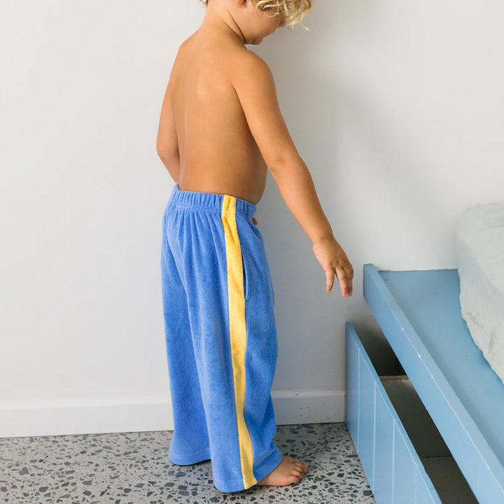 Ciao Tutti Relaxed Pants - Pool Blue & Golden Cream