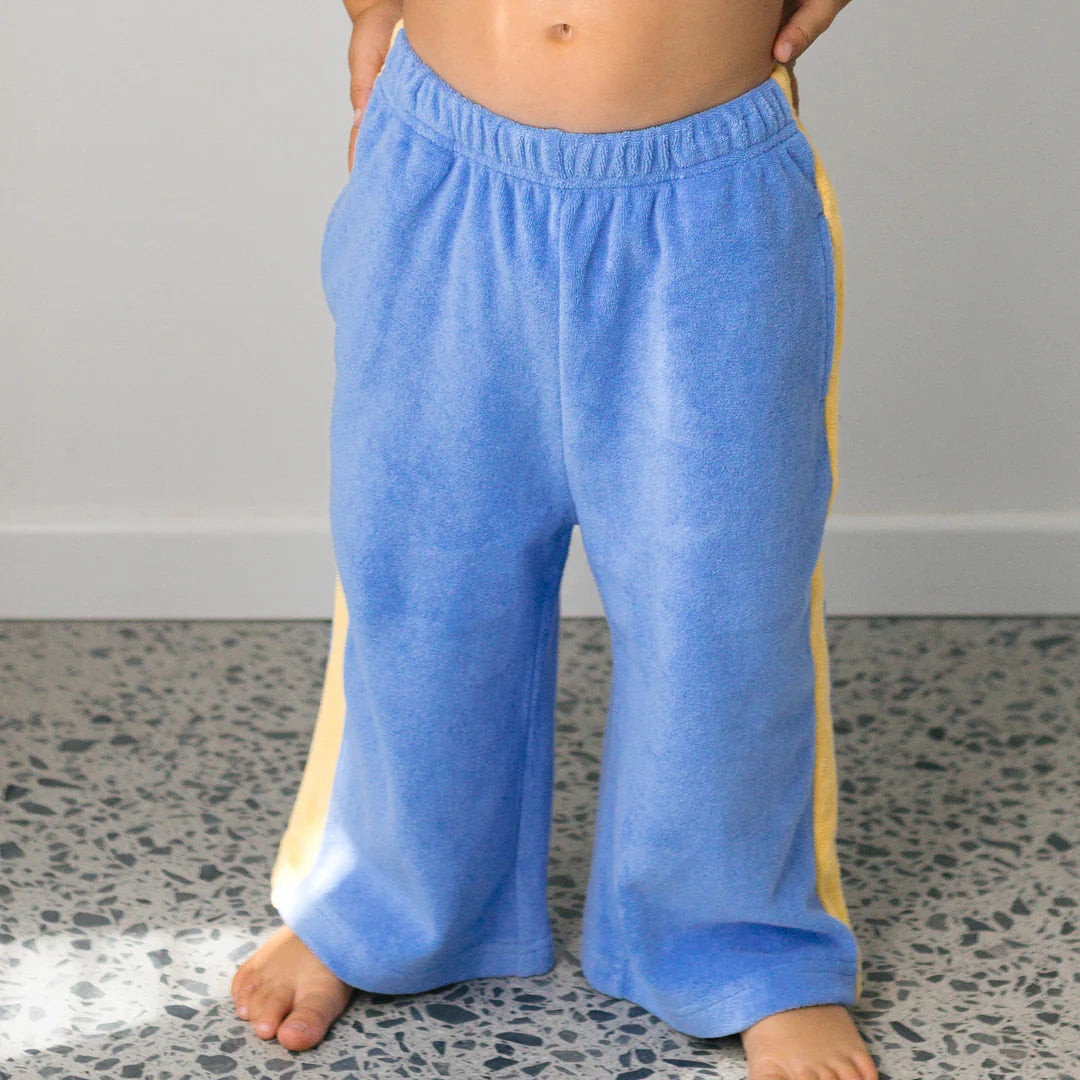 Ciao Tutti Relaxed Pants - Pool Blue & Golden Cream