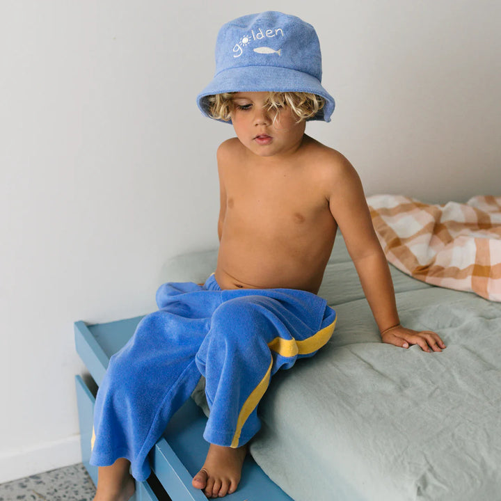 Ciao Tutti Relaxed Pants - Pool Blue & Golden Cream
