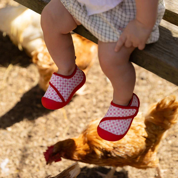 Shoes | Duckies Velcro - Strawberry Checker