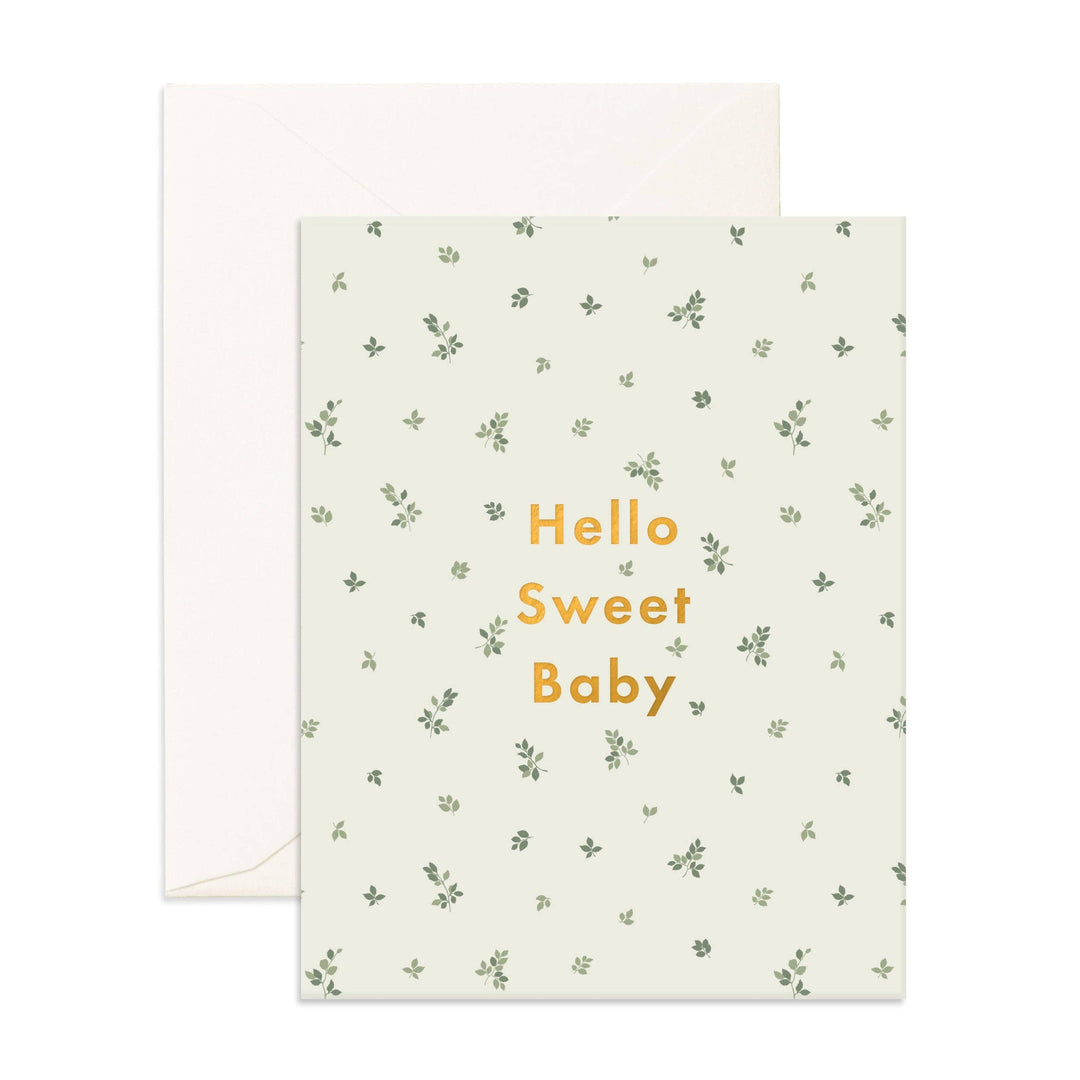 Greeting Card | Hello Sweet Baby - Broderie