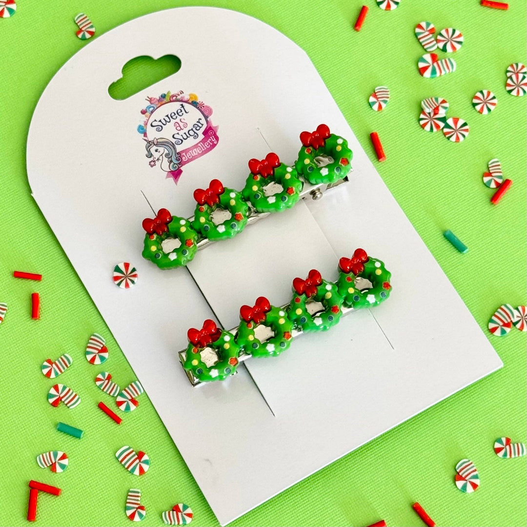 Hair Pin - Christmas Wreath